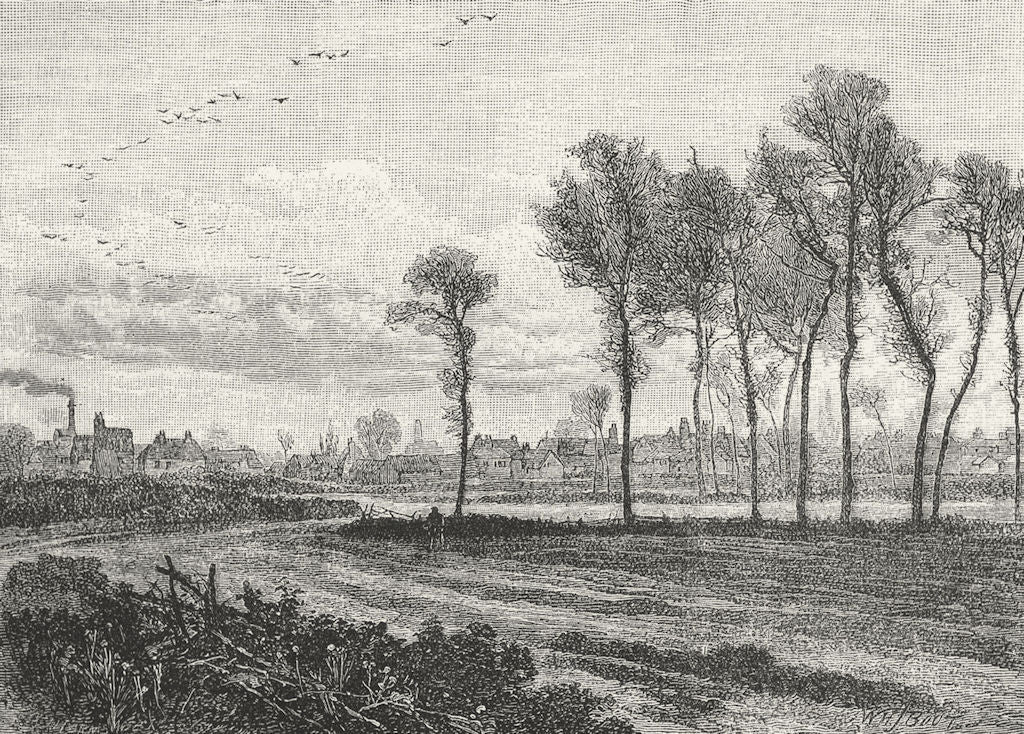 ENFIELD. Ponder's End 1888 old antique vintage print picture